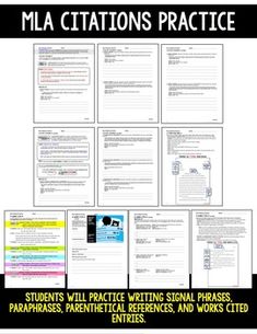 free handout to help your high school students master mla formatting mla format practice worksheets