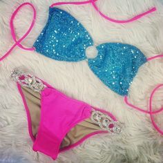 NWT Blackheart Shimmer Black Tie-Side Cheeky Bikini Bottoms Glitter Sparkle Med