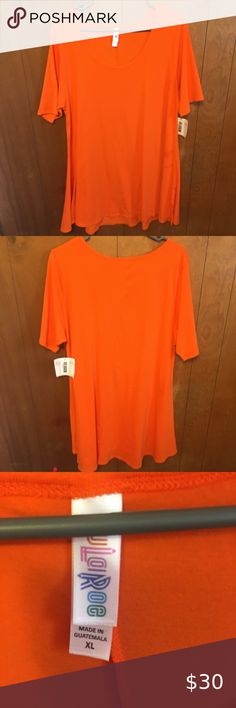 New LuLaRoe Gigi Shirt Small orange peach yellow cream flowers floral