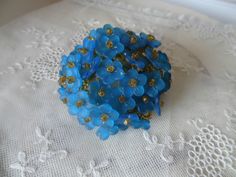 Vintage Lrg Beaded Flowers Shades of Pin White Opaque French