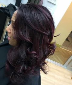 Pin By Heidi On Hairspiration Pinterest Hair Coloring Eggplant Hair Effortless Color Ideas Shades Purple Designs Colored A Fan