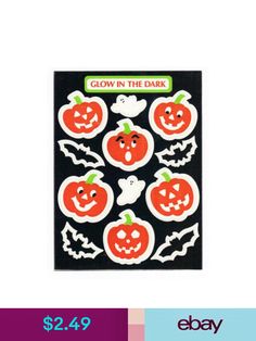 Sandylion Vtg Glittery Spooky Haunted House HALLOWEEN Stickers 1 Strip BNIP