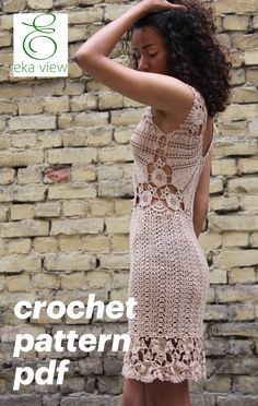 S ML XL Plus Maternity Instruction Casual Summer Spring Fall Fashion Lacey Beach Swimsuit Cover Up Lace Tunic Dress Crochet Pattern