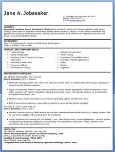 entry level dental assistant resume resume examples pinterest