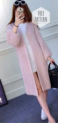 Knitted Cardigan Pattern Moda, Jumper, Kleding