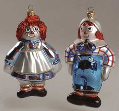 Raggedy AnnAndy Papier-M\u00e2ch\u00e9 Ornaments