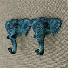 7.5 Height MarktSq Peacock Wall Hook in Electric Blue Finish