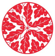 cut paper design oak leaf circle