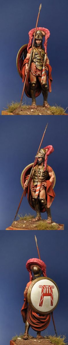 Collectible 54mm Persian warrior Mercenary Tin soldier Phrygian spearman