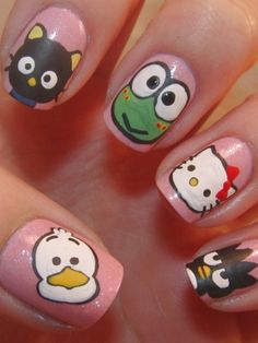 949 Best Diy Nail Art Images On Pinterest Cute Nails Pretty Sanrio Nails So Cute Hello Kitty Beauty Cool Nail