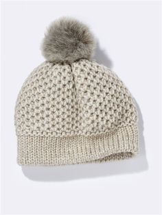 BONNET FEMME POMPON GRÈGE GREGE