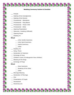 wedding ceremony outline