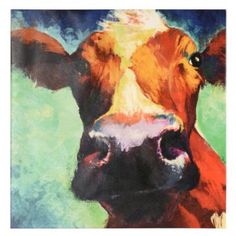 Say Moo Cow Decorative Ceramic Wall Art Tile 6x6