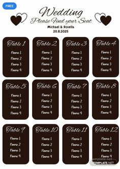 free table seating chart template event seating chart wedding guest list template pdf