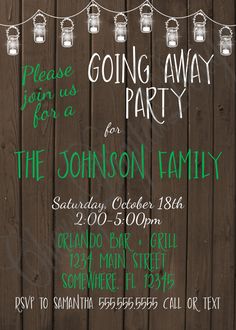 free printable invitation templates going away party party ideas