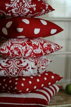 Red And White Large Polka Dot Throw Pillow Cover Etsy 9 75 Each Beautiful Cushions Red And White Dots Home Decor
