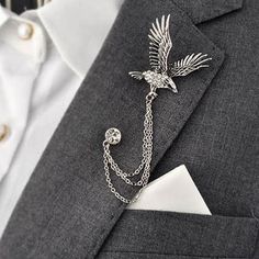Chemise à motifs rétro en feuilles d/'argent Corsage Lapel Stick Pin Brooch