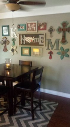 Dining Area Gallery Wall Colorful Country Decor Crosses Art Dining Area Collage Wall Americana Cross Art Home Goods Hobby