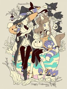 anime halloween boy pokemon trick treat pastel wolf witch wizard game kawaii cosplay cat zerochan manga candy team