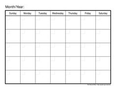 blank calendar planner