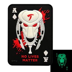 Viking Úlfhédnar No Mercy Only Violence Wolf Patch Glow Dark 3D-PVC RUBBER