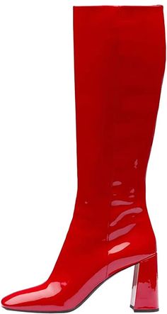 vivianly Knee High Block Heel Boots Square Toe Boot for Women