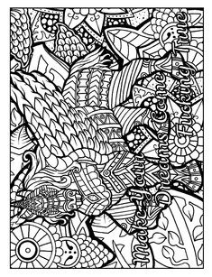 Adult Coloring Page With A Unicorn And Swears Motivational Visit To Discover More Swear