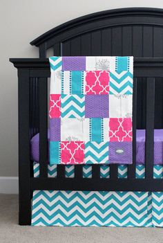 Custom Crib Bedding Purple Teal And Grey Baby By Gigglesixbaby Custom Crib Bedding Purple Pink Turquoise And By Gigglesixbaby