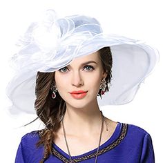 VECRY Femmes Oaks Derby Robe /Église Cloche Capelines Bowler Chapeaux de Mariage