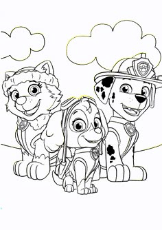 Everest Marshall And Skye Coloring Page From PAW Patrol Category Select 28148 Printable Crafts Of Cartoons Nature Animals Bible Many More
