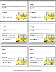 sample permission slips for field trips