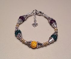 Carnival Queen Bracelet Mardi Gras Jewelry Statement Trendy Unique Accessory