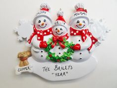 New Parents 33 /% Off Reindeer Personalized Christmas Ornament Family Of three Grandparents