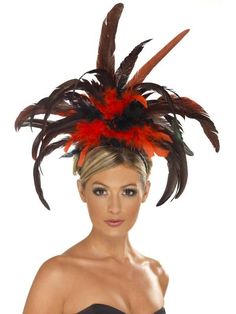Pink Feather Headdress Clip Flapper Girl Carnival Dance Costume Fancy Dress
