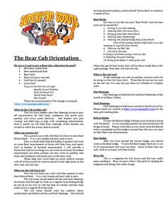 cub scout camping list