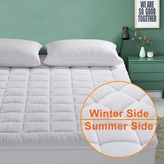 Quilted Fitted Mattress Pad Cover Bed Protector Cotton Pillow Top with Down Alternative Fill CottonHouse Queen Size Mattress Topper 8-21 Deep Pocket