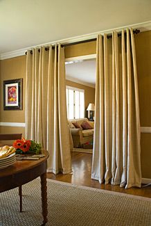Curtains Add Glamour Increase Privacy Buffer Noise And Block Curtains Add Glamour Increase Privacy Buffer Noise And Block Drafts Here The Entrance From Dining Area To Den Is Fr Living Room Bedroom In