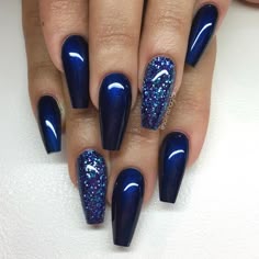8912 Best Hot Nails Images In 2019 Fingernail Designs Nail Royal Blue Hot Nail Art Design With Glitter Acrylic Nails Coffin