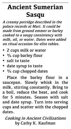 Sumerian Barley Cake Recipe Sumerian Barley Cake Recipe