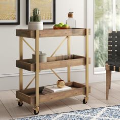 HomeHills Althea Round Serving Bar Cart