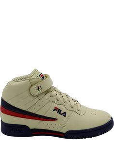 Fila Kids Grade School F-13 F13 Casual Mid Retro Basketball Shoes White Navy Red