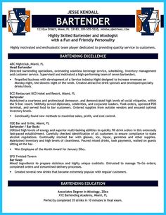 nice impressive bartender resume sample that brings you to a bartender job - Free Job Resume Template nice impressive bartender resume sample that brings you to a bartender job - Free Job Resume Template
