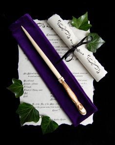 Includes Wand Pouch Magic Wand Orange and Green Patina with Gold Swirl Accent Handcrafted /& Unique!