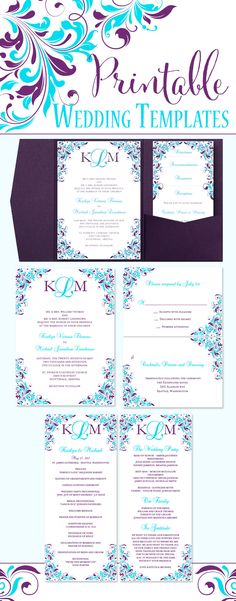 Purple And Blue Wedding Invitations Bridal + Wedding Pinterest - how to make invitations on word Purple And Blue Wedding Invitations Bridal + Wedding Pinterest - how to make invitations on word