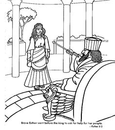 esther and mordecai with king s edict coloring page from queen