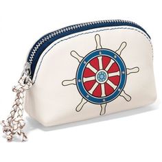 Anchor And Ship Wheel Nautical Texture Cute Buckle Coin Purses Buckle Buckle Change Purse Wallets
