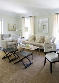 Neutral Cream Living Room With Seagrass Rug Neutral Cream Living Room With Seagrass Rug