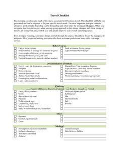 checklist for business travel