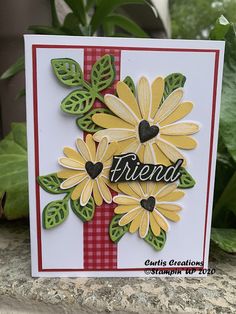 Friendship Flowers Collage Card 2017