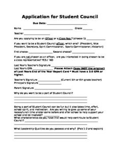 student council application essay